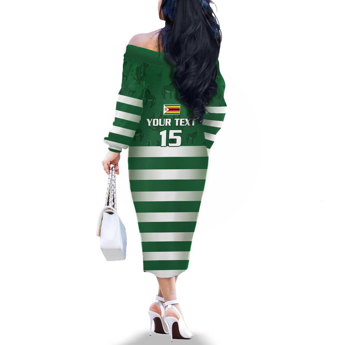 Rugby Zimbabwe Custom Family Matching Off The Shoulder Long Sleeve Dress and Hawaiian Shirt Go Champions Sables - Wonder Print Shop