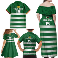 Rugby Zimbabwe Custom Family Matching Off Shoulder Maxi Dress and Hawaiian Shirt Go Champions Sables - Wonder Print Shop