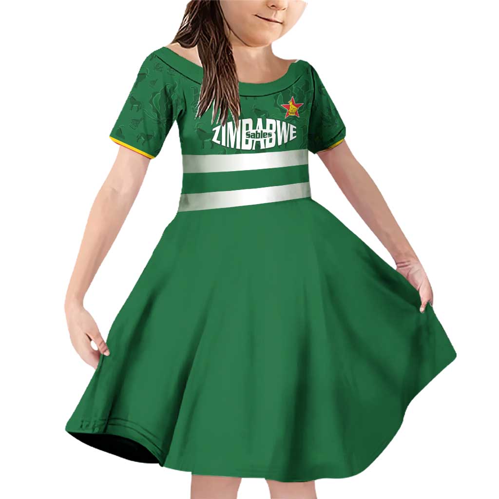 Rugby Zimbabwe Custom Family Matching Off Shoulder Short Dress and Hawaiian Shirt Go Champions Sables - Wonder Print Shop