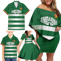 Rugby Zimbabwe Custom Family Matching Off Shoulder Short Dress and Hawaiian Shirt Go Champions Sables - Wonder Print Shop