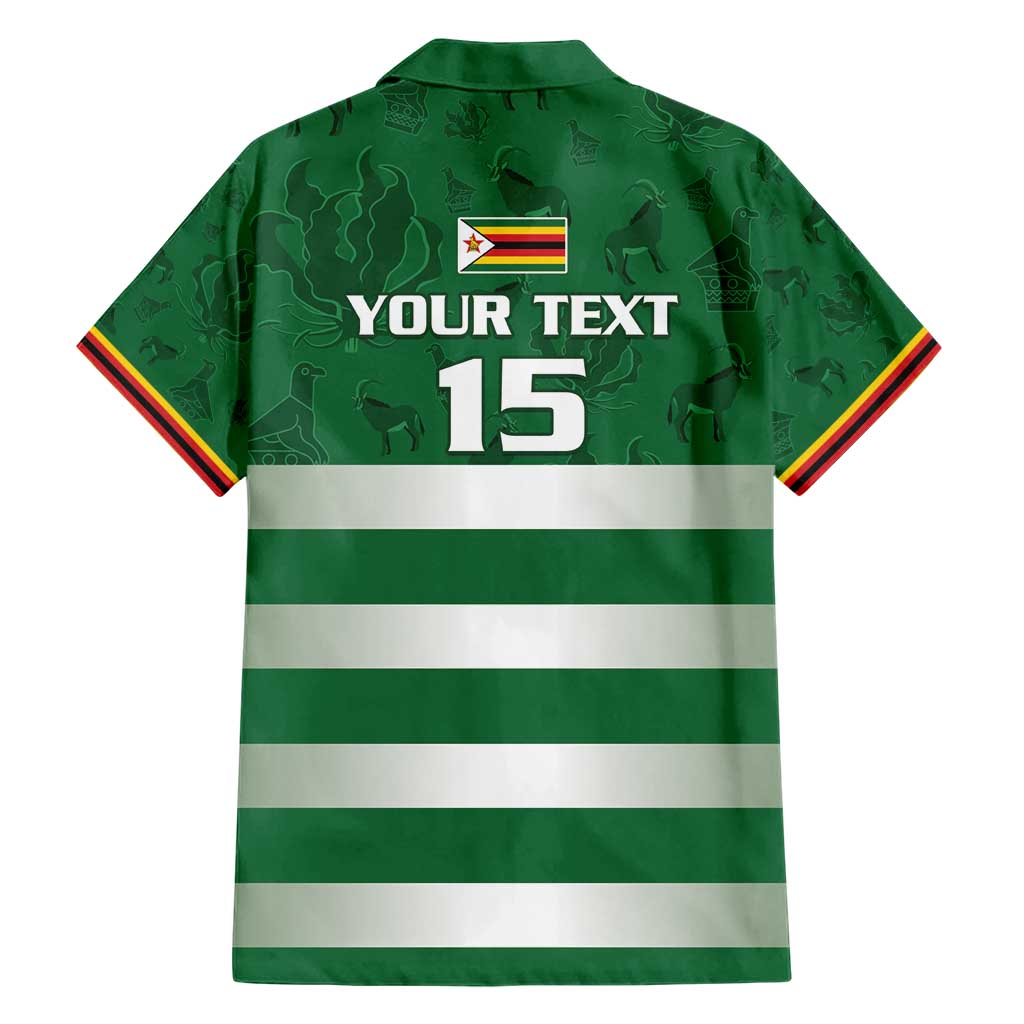 Rugby Zimbabwe Custom Family Matching Short Sleeve Bodycon Dress and Hawaiian Shirt Go Champions Sables - Wonder Print Shop