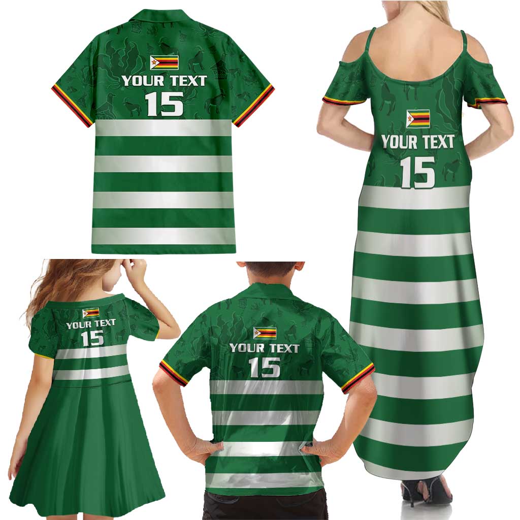 Rugby Zimbabwe Custom Family Matching Summer Maxi Dress and Hawaiian Shirt Go Champions Sables - Wonder Print Shop