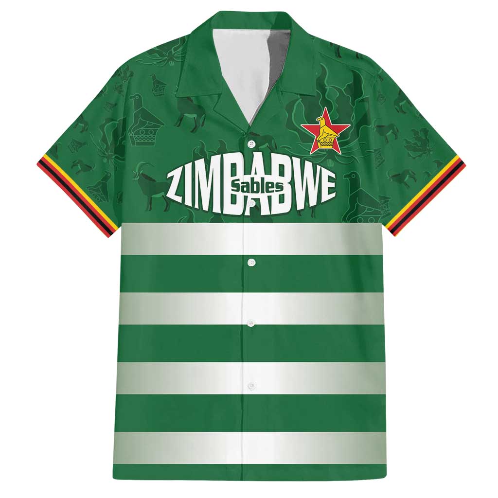 Rugby Zimbabwe Custom Hawaiian Shirt Go Champions Sables - Wonder Print Shop