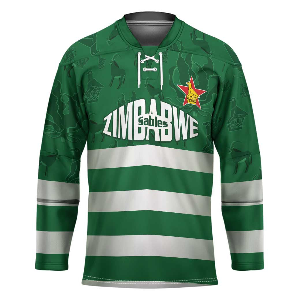 Rugby Zimbabwe Custom Hockey Jersey Go Champions Sables - Wonder Print Shop