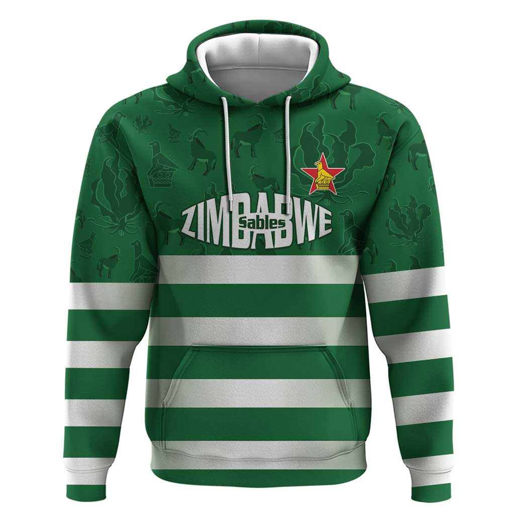 Rugby Zimbabwe Custom Hoodie Go Champions Sables - Wonder Print Shop