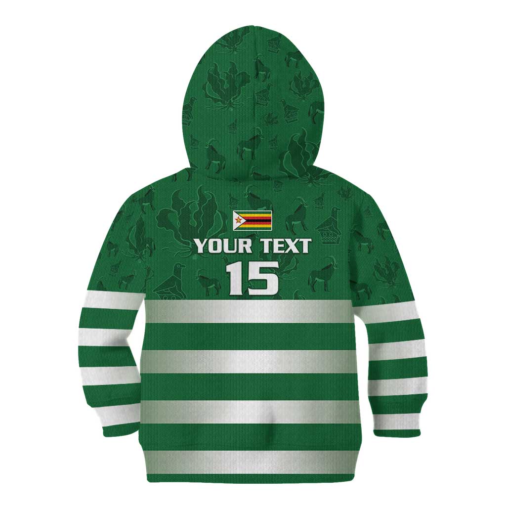 Rugby Zimbabwe Custom Kid Hoodie Go Champions Sables - Wonder Print Shop