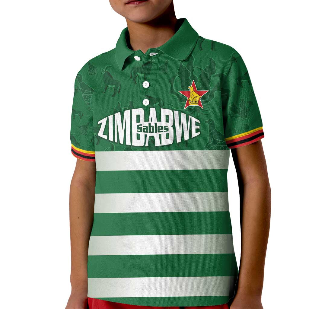 Rugby Zimbabwe Custom Kid Polo Shirt Go Champions Sables - Wonder Print Shop