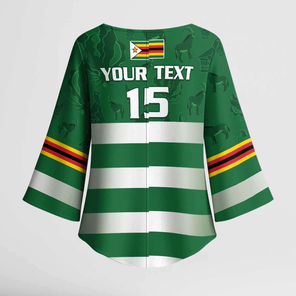Rugby Zimbabwe Custom Kimono Sleeve Blouse Go Champions Sables - Wonder Print Shop