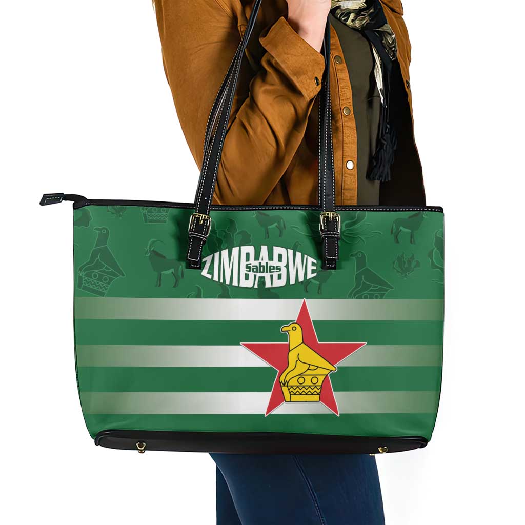Rugby Zimbabwe Leather Tote Bag Go Champions Sables - Wonder Print Shop