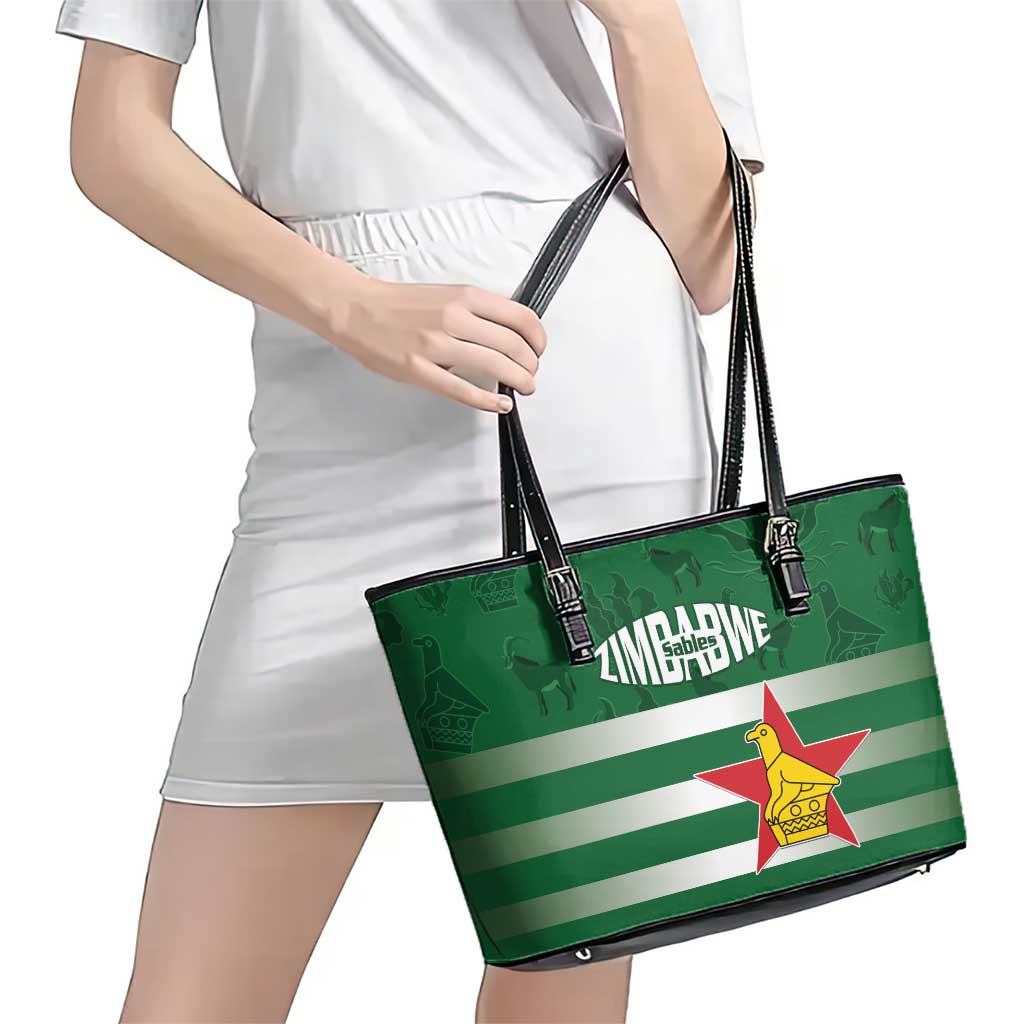 Rugby Zimbabwe Leather Tote Bag Go Champions Sables - Wonder Print Shop