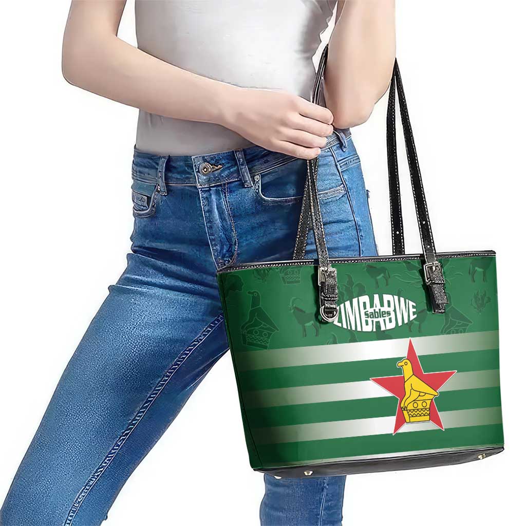 Rugby Zimbabwe Leather Tote Bag Go Champions Sables - Wonder Print Shop