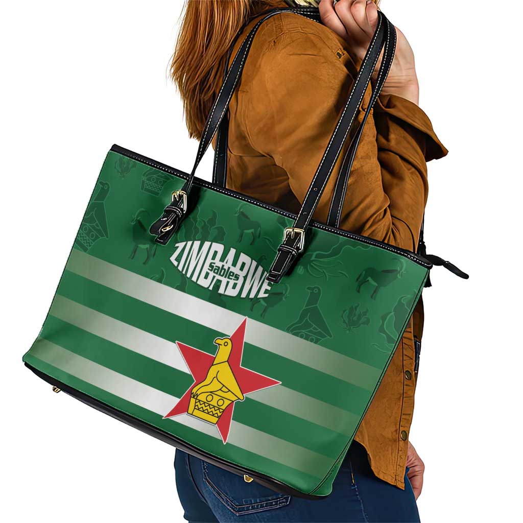 Rugby Zimbabwe Leather Tote Bag Go Champions Sables - Wonder Print Shop