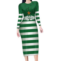 Rugby Zimbabwe Custom Long Sleeve Bodycon Dress Go Champions Sables - Wonder Print Shop