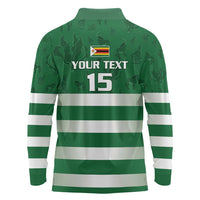 Rugby Zimbabwe Custom Long Sleeve Polo Shirt Go Champions Sables - Wonder Print Shop