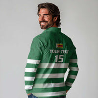 Rugby Zimbabwe Custom Long Sleeve Polo Shirt Go Champions Sables - Wonder Print Shop