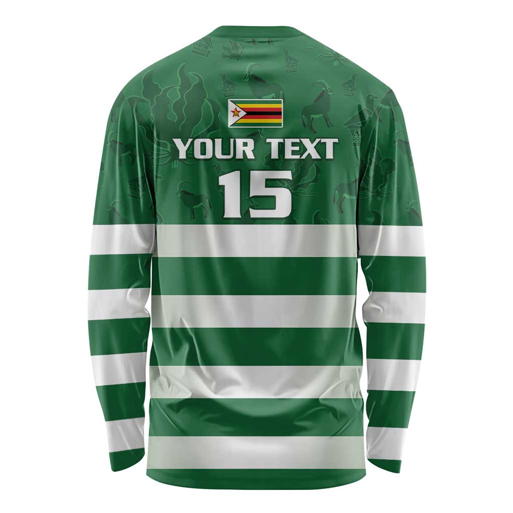 Rugby Zimbabwe Custom Long Sleeve Shirt Go Champions Sables - Wonder Print Shop