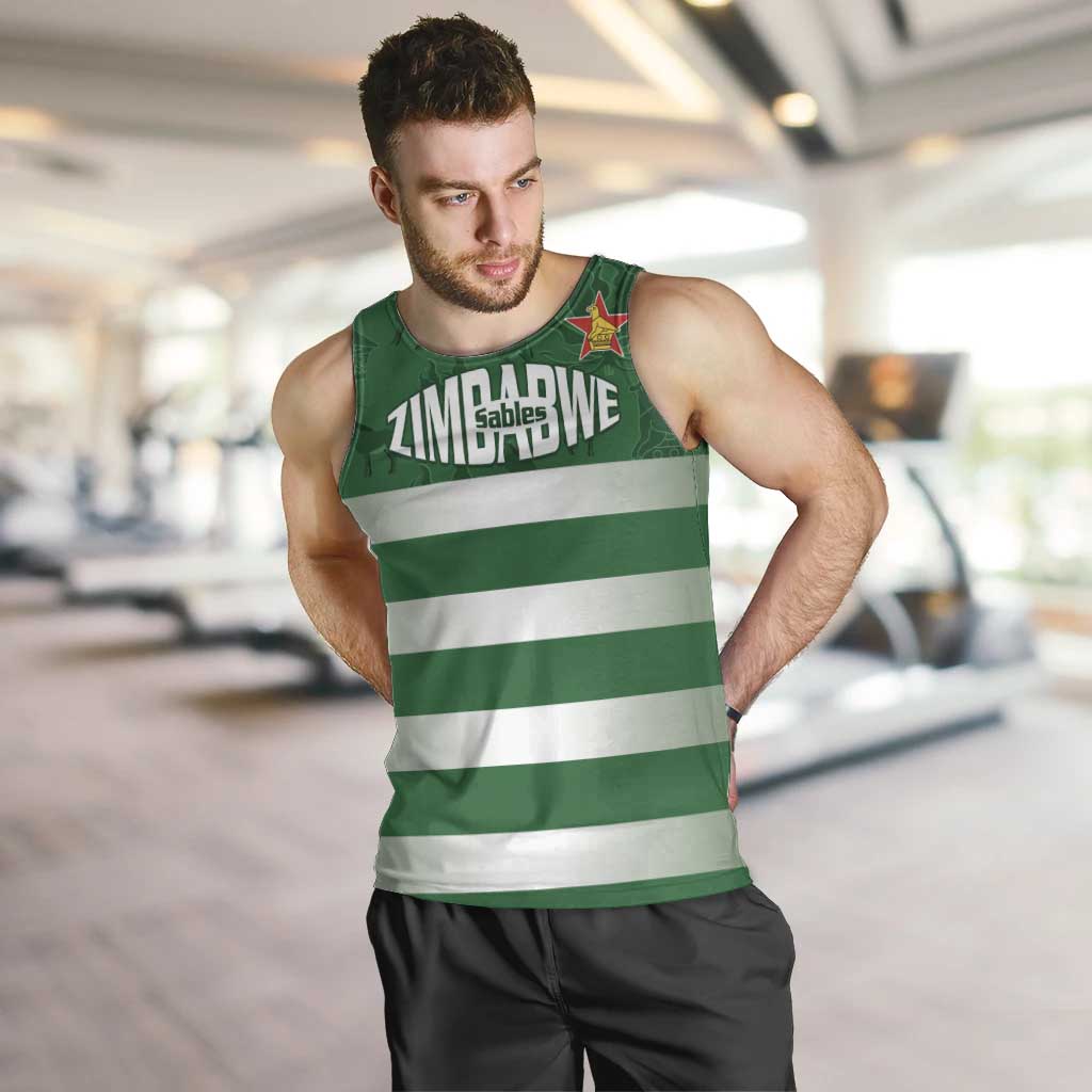 Rugby Zimbabwe Custom Men Tank Top Go Champions Sables - Wonder Print Shop