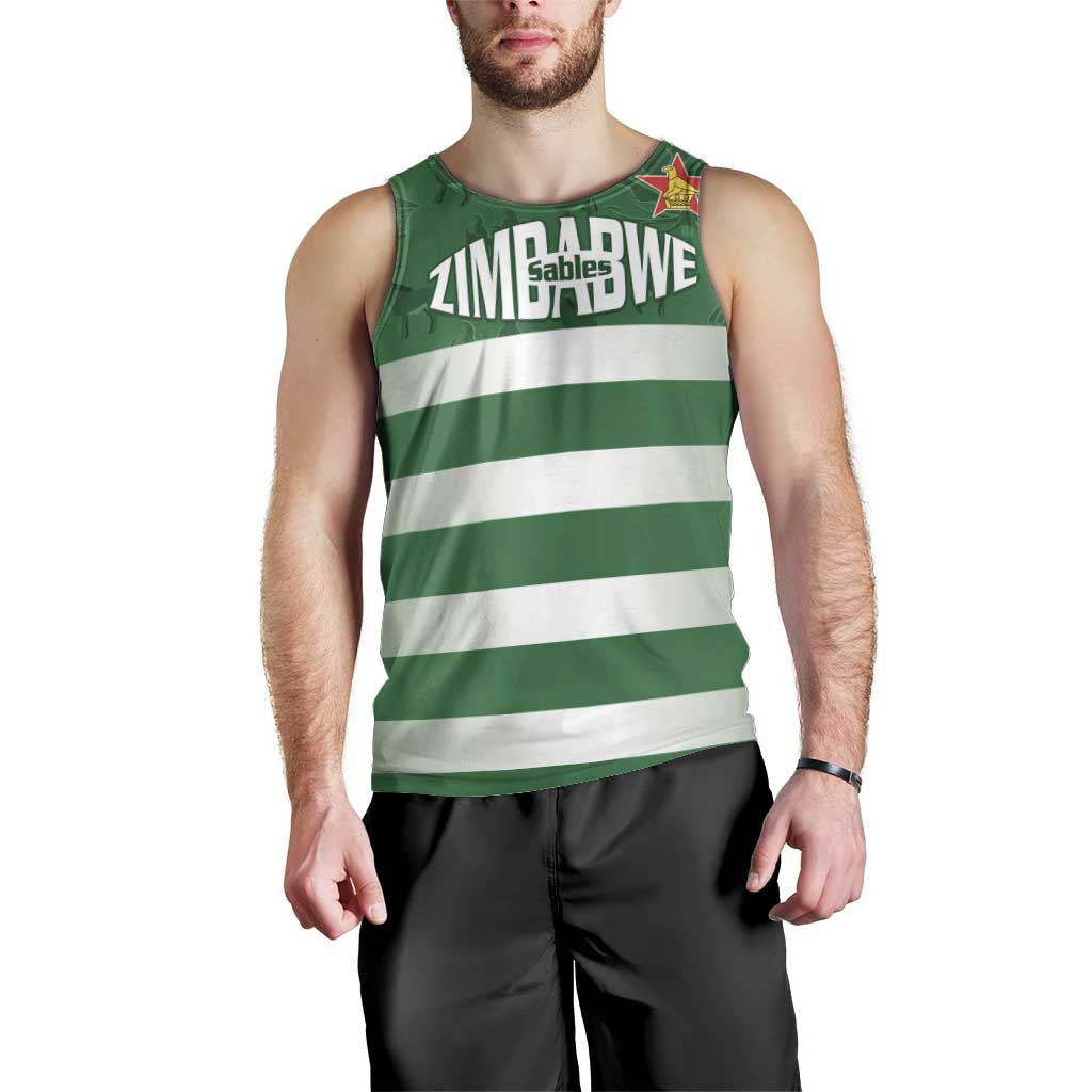 Rugby Zimbabwe Custom Men Tank Top Go Champions Sables - Wonder Print Shop