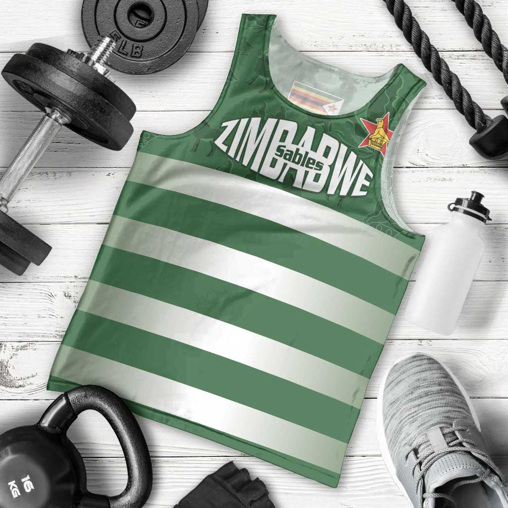 Rugby Zimbabwe Custom Men Tank Top Go Champions Sables - Wonder Print Shop