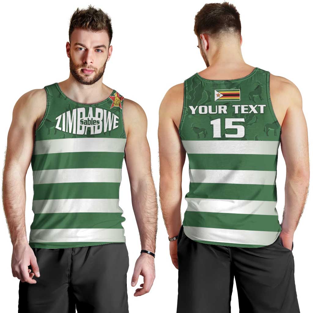 Rugby Zimbabwe Custom Men Tank Top Go Champions Sables - Wonder Print Shop