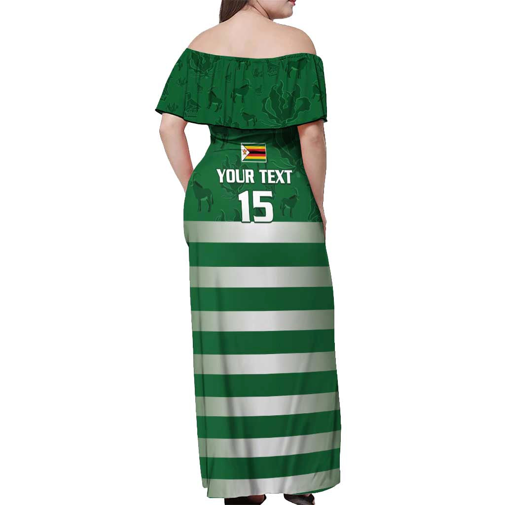 Rugby Zimbabwe Custom Off Shoulder Maxi Dress Go Champions Sables - Wonder Print Shop