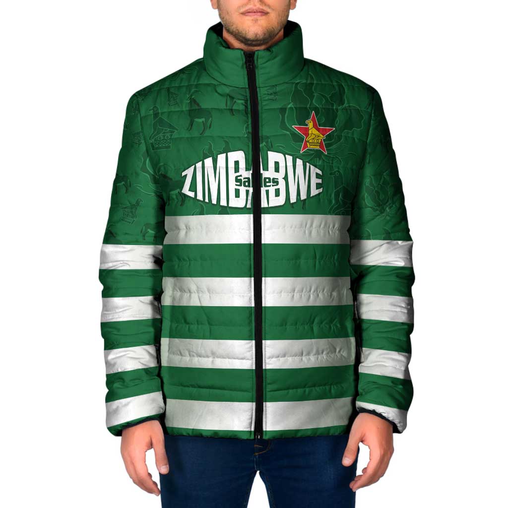 Rugby Zimbabwe Custom Padded Jacket Go Champions Sables - Wonder Print Shop
