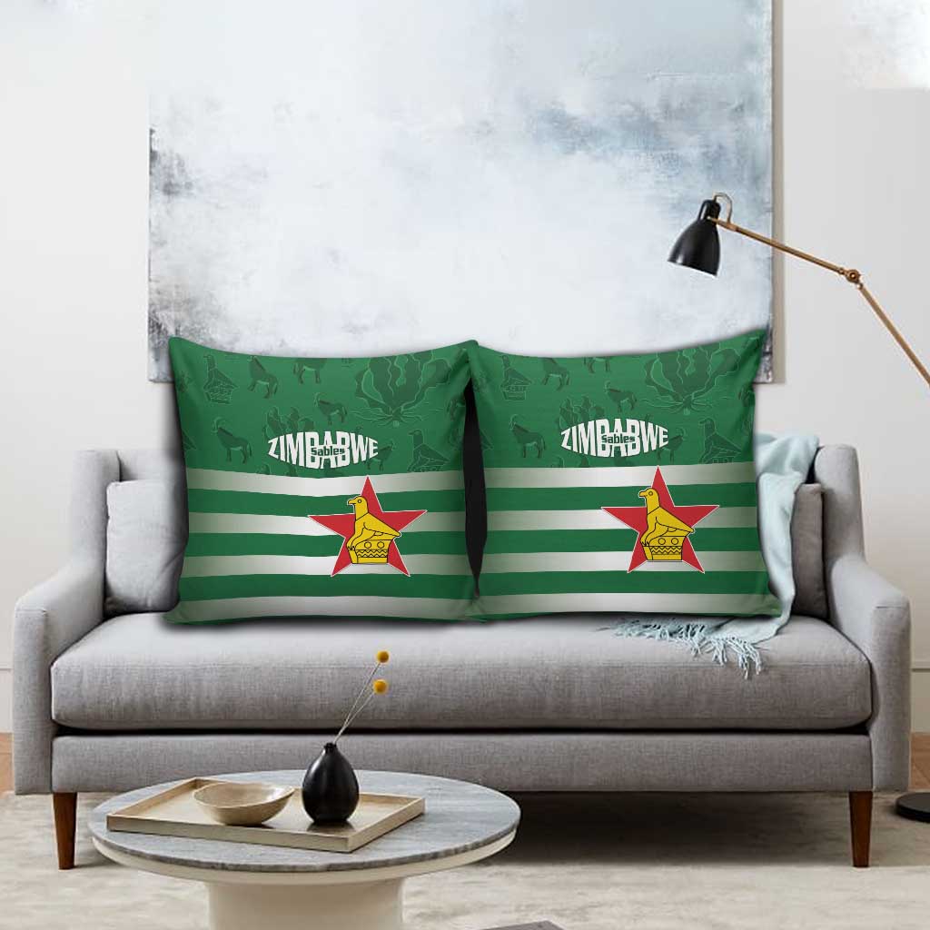 Rugby Zimbabwe Custom Pillow Cover Go Champions Sables - Wonder Print Shop