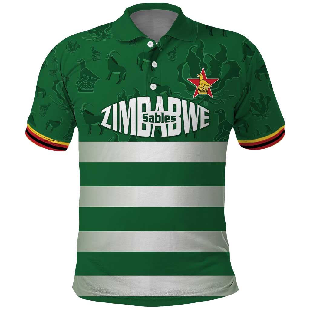 Rugby Zimbabwe Custom Polo Shirt Go Champions Sables - Wonder Print Shop