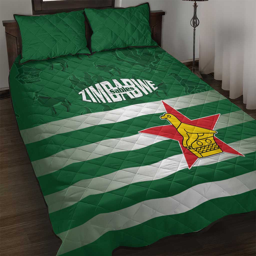 Rugby Zimbabwe Quilt Bed Set Go Champions Sables - Wonder Print Shop