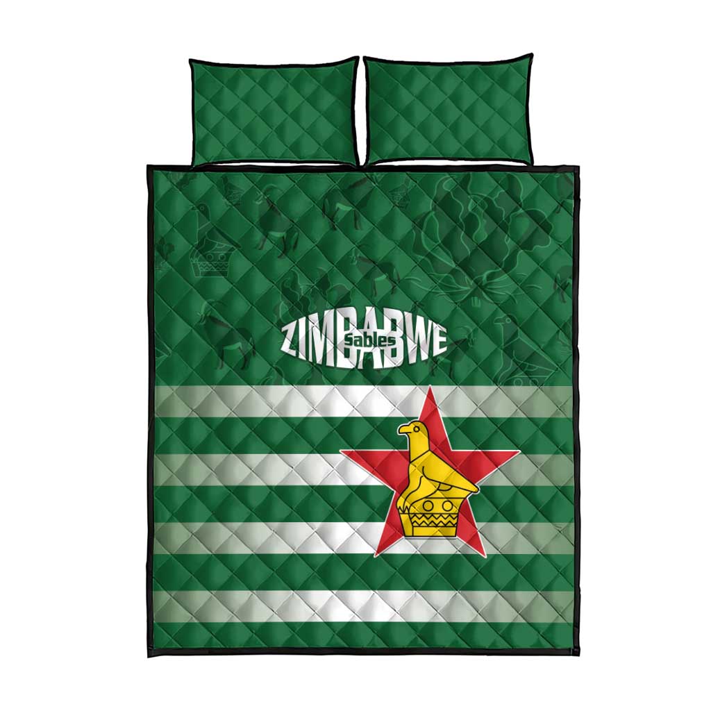 Rugby Zimbabwe Quilt Bed Set Go Champions Sables - Wonder Print Shop
