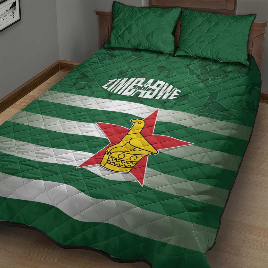 Rugby Zimbabwe Quilt Bed Set Go Champions Sables - Wonder Print Shop