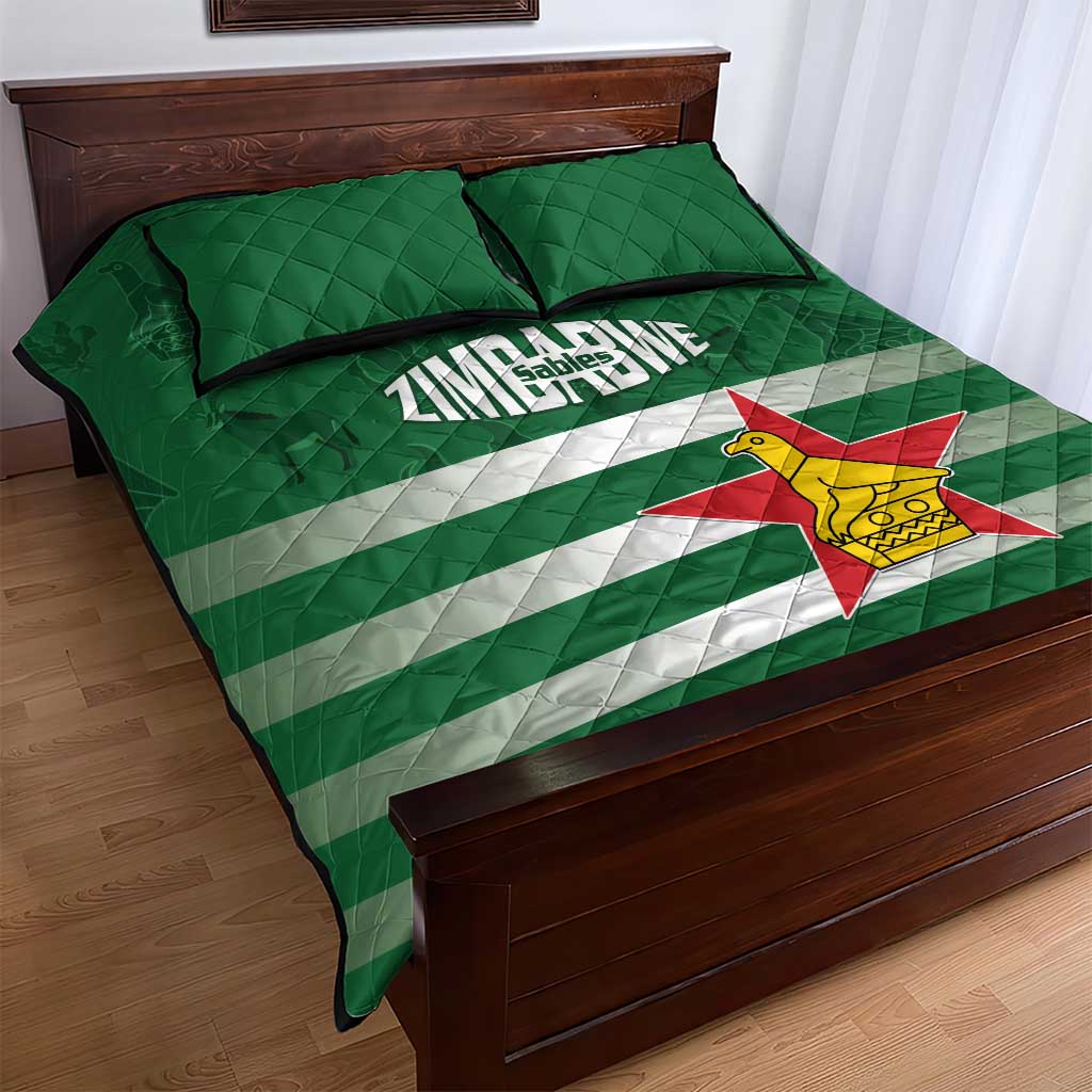 Rugby Zimbabwe Quilt Bed Set Go Champions Sables - Wonder Print Shop