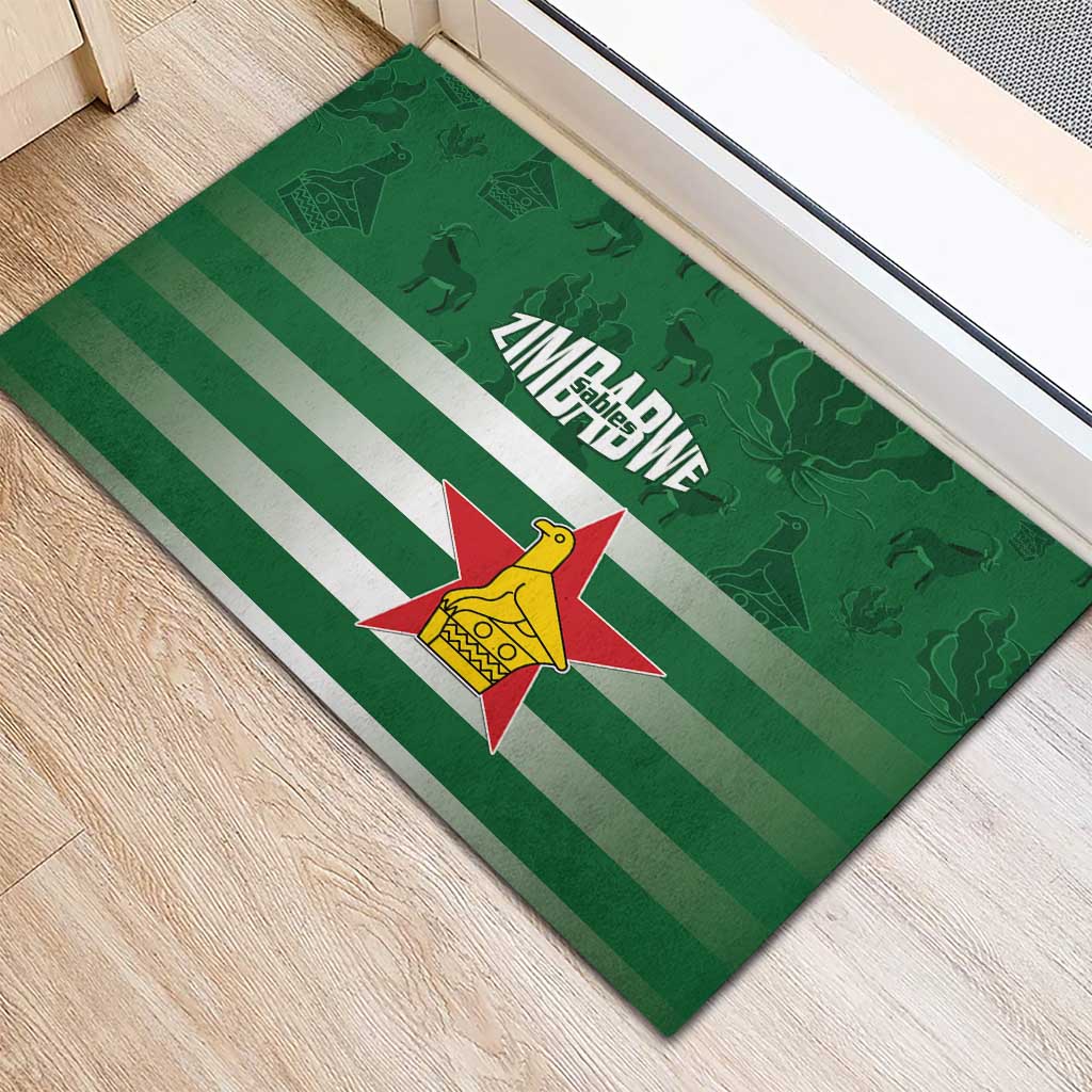 Rugby Zimbabwe Rubber Doormat Go Champions Sables - Wonder Print Shop