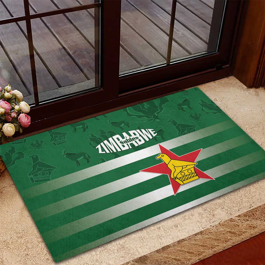 Rugby Zimbabwe Rubber Doormat Go Champions Sables - Wonder Print Shop