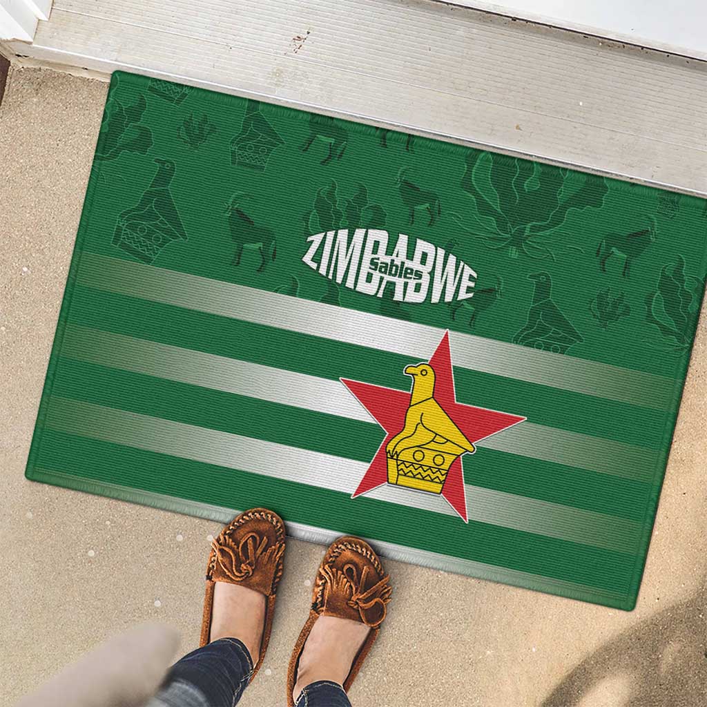 Rugby Zimbabwe Rubber Doormat Go Champions Sables - Wonder Print Shop