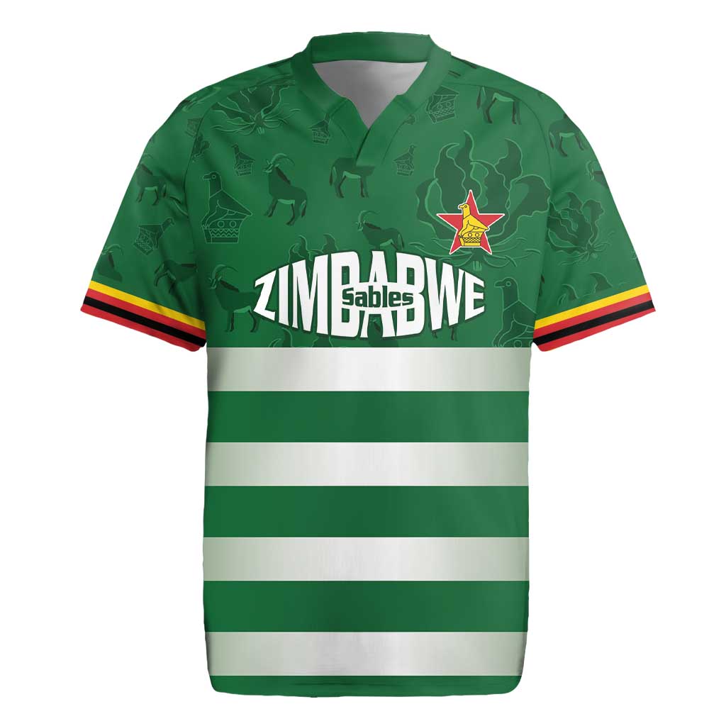Rugby Zimbabwe Custom Rugby Jersey Go Champions Sables - Wonder Print Shop