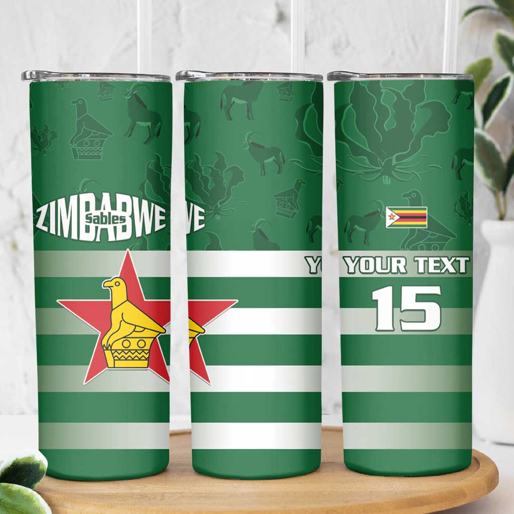 Rugby Zimbabwe Custom Skinny Tumbler Go Champions Sables - Wonder Print Shop