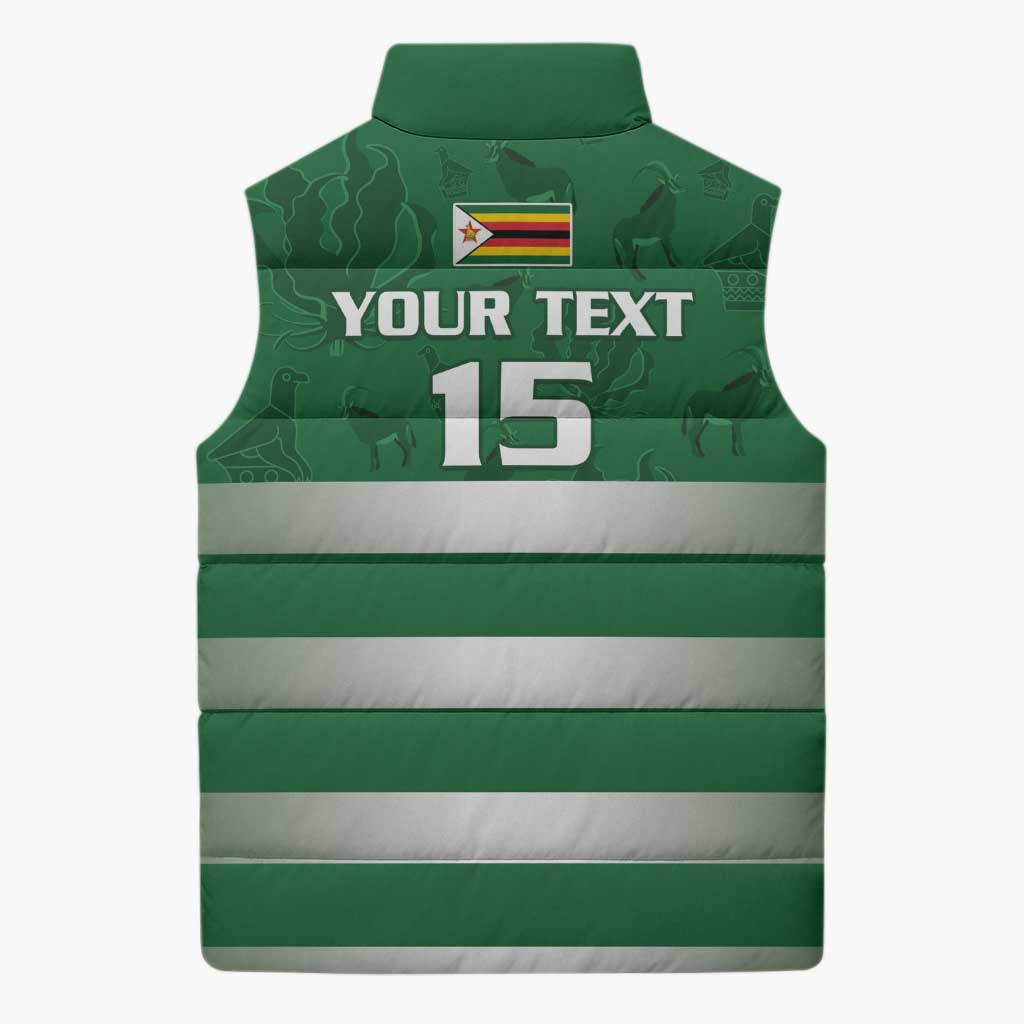 Rugby Zimbabwe Custom Sleeveless Puffer Jacket Go Champions Sables - Wonder Print Shop