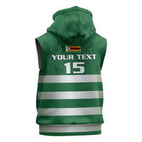 Rugby Zimbabwe Custom Sleeveless Zip Hoodie Go Champions Sables - Wonder Print Shop
