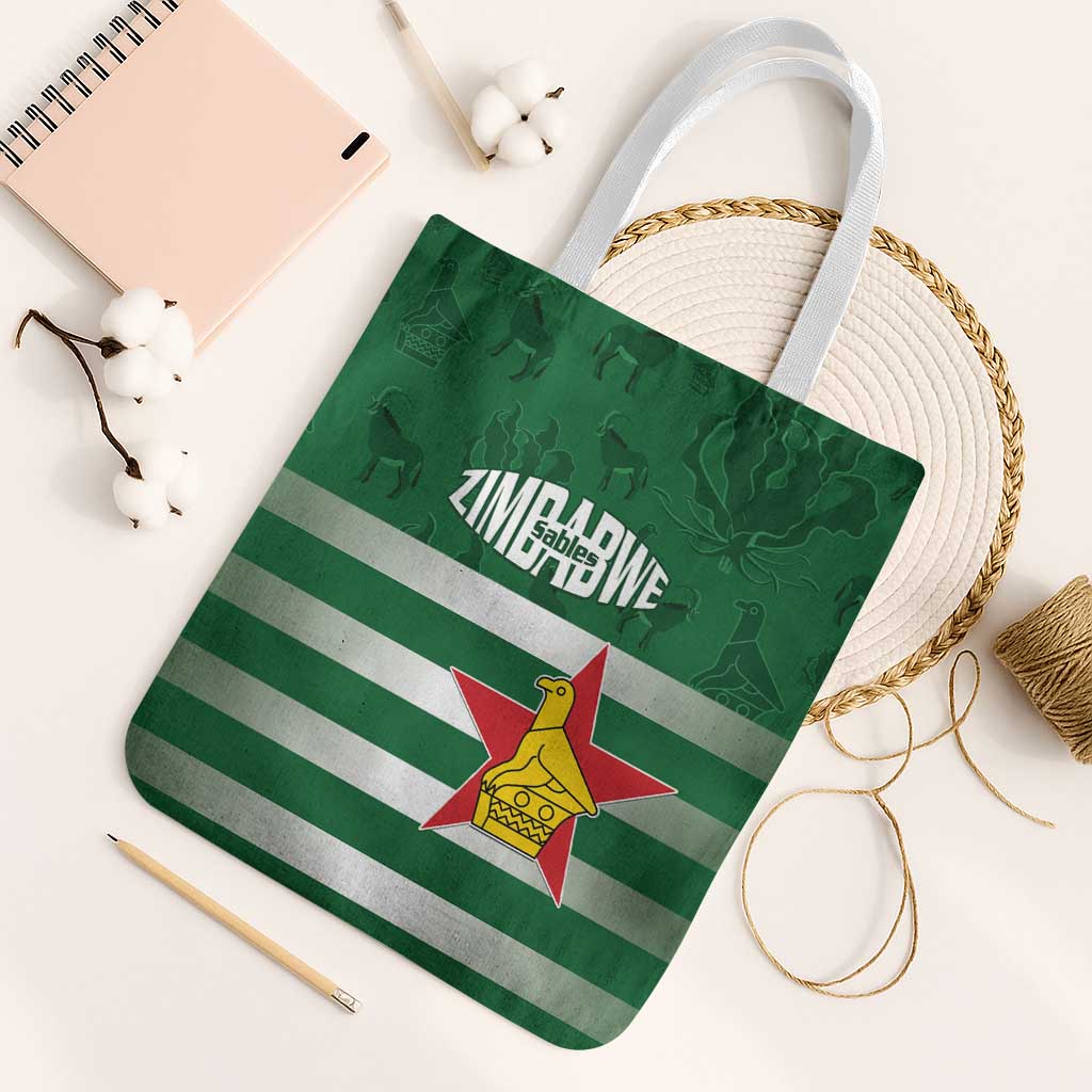 Rugby Zimbabwe Custom Tote Bag Go Champions Sables - Wonder Print Shop