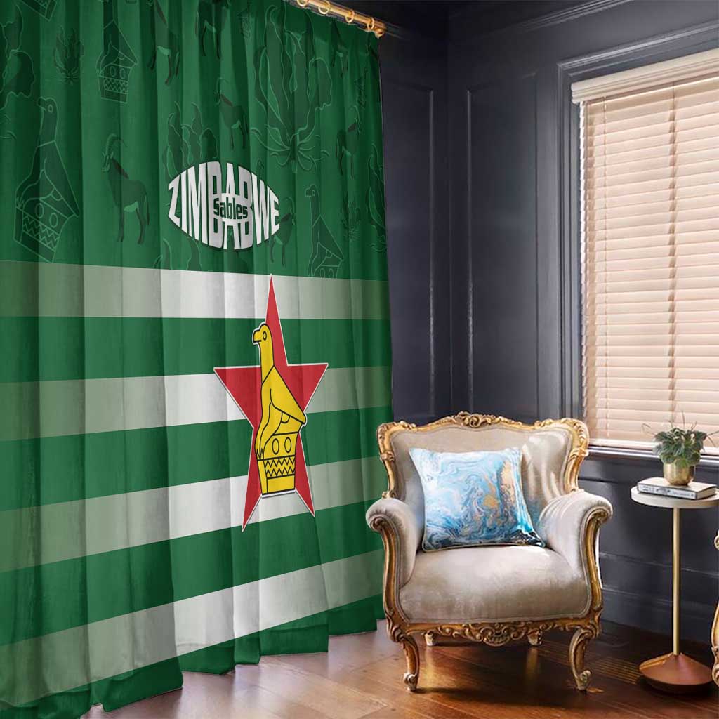 Rugby Zimbabwe Window Curtain Go Champions Sables - Wonder Print Shop