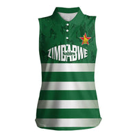 Rugby Zimbabwe Custom Women Sleeveless Polo Shirt Go Champions Sables - Wonder Print Shop