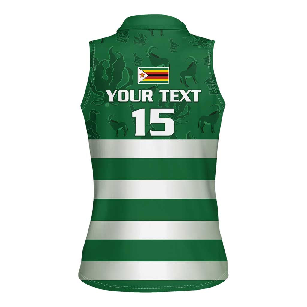 Rugby Zimbabwe Custom Women Sleeveless Polo Shirt Go Champions Sables - Wonder Print Shop