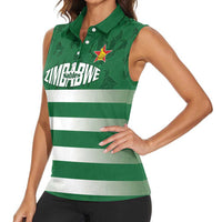 Rugby Zimbabwe Custom Women Sleeveless Polo Shirt Go Champions Sables - Wonder Print Shop