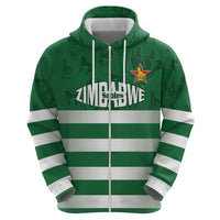 Rugby Zimbabwe Custom Zip Hoodie Go Champions Sables - Wonder Print Shop