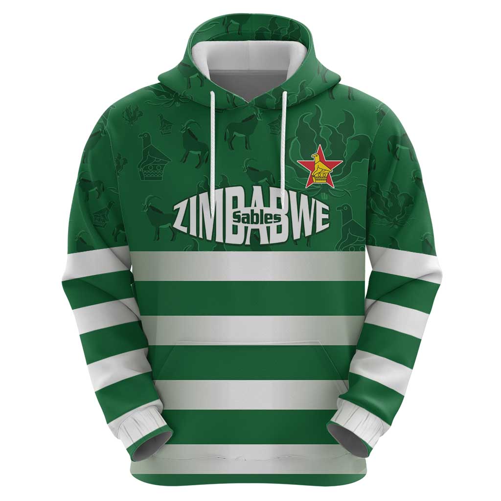 Rugby Zimbabwe Custom Zip Hoodie Go Champions Sables - Wonder Print Shop