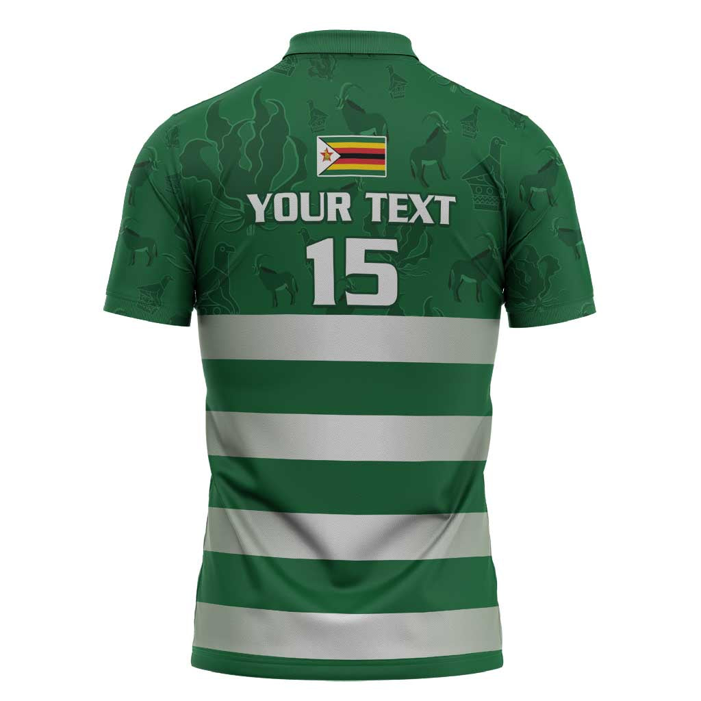 Rugby Zimbabwe Custom Zipper Polo Shirt Go Champions Sables - Wonder Print Shop