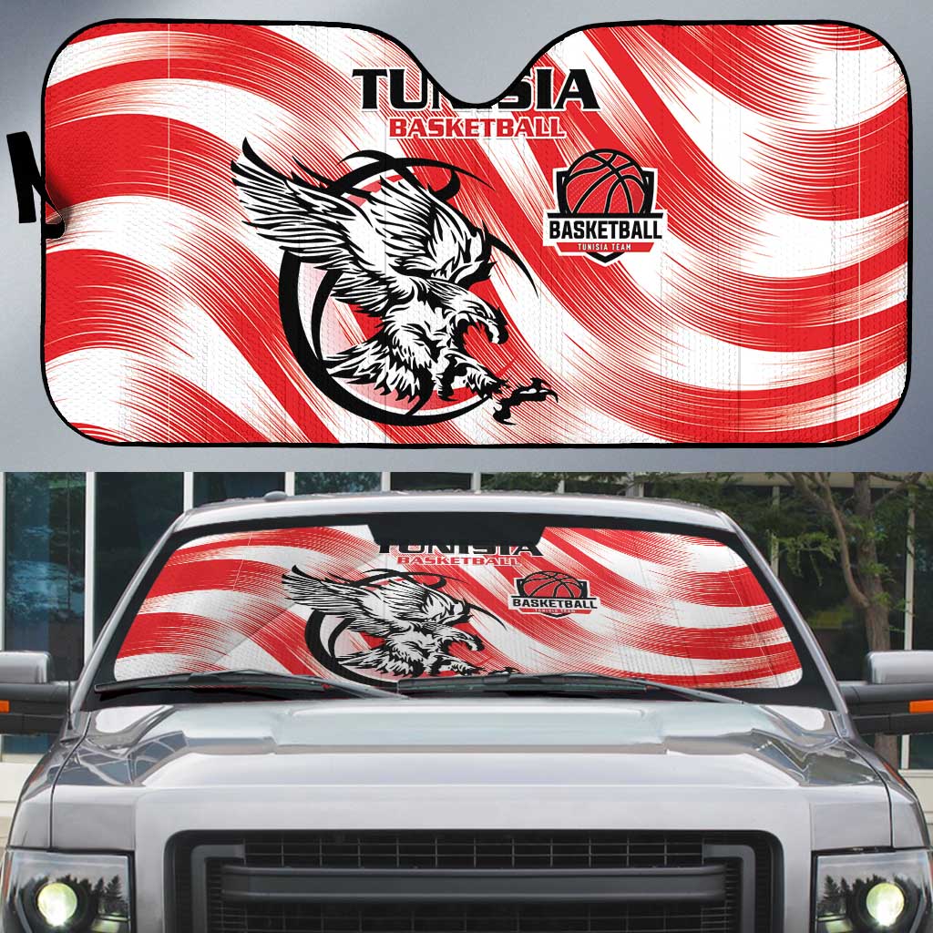 Tunisia Basketball Auto Sun Shade Go Eagles of Carthage - Wonder Print Shop