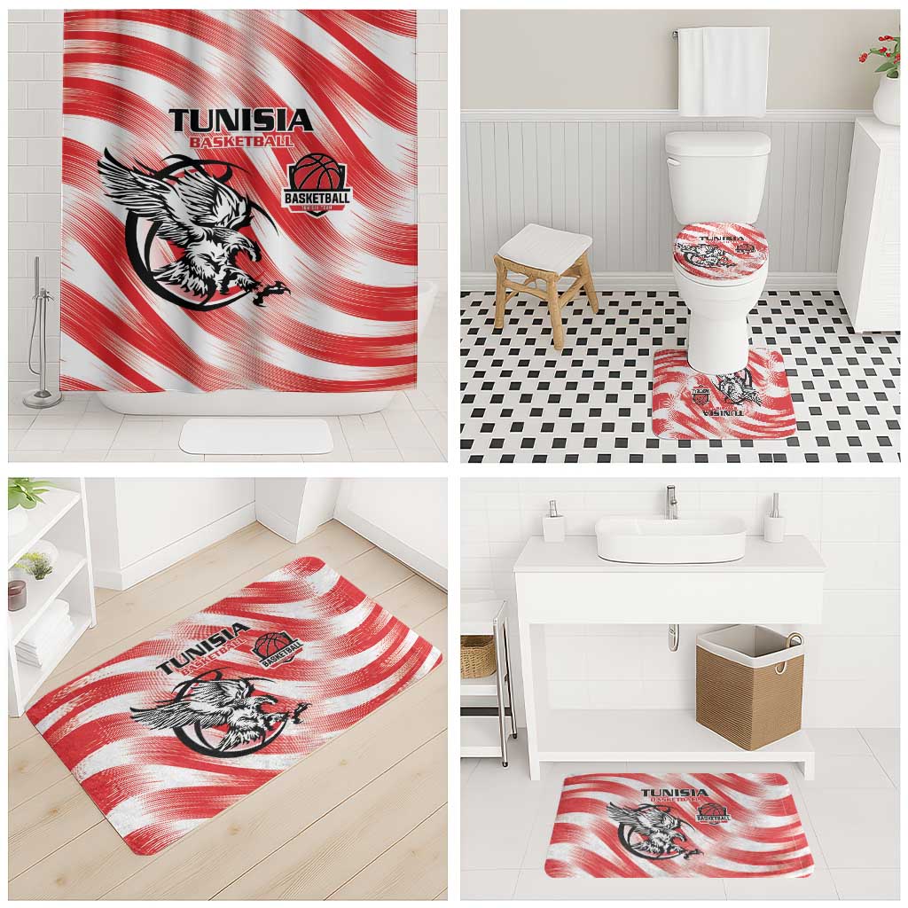 Tunisia Basketball Bathroom Set Go Eagles of Carthage - Wonder Print Shop