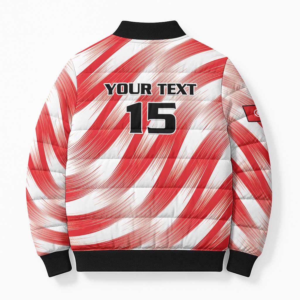 Custom Tunisia Basketball Bomber Puffer Jacket Go Eagles of Carthage - Wonder Print Shop